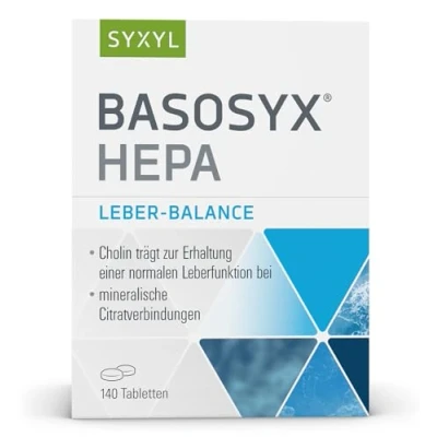 Abbildung von SYXYL Basosyx Hepa Tabletten/Nahrungsergänzungsmittel mit Cholin zur Erhaltung einer normalen Leberfunktion &amp; Zink für den Säure Basen Haushalt / 140 Tabletten im Blister