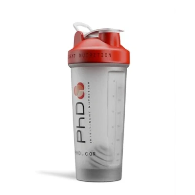 Abbildung von PhD Nutrition Protein Shaker mit Kugel 600ml Spülmaschinenfester, tropffester Eiweiß Schraubverschluss, Ideal für klumpenfreie Shakes
