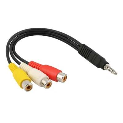 Abbildung von Bolwins P13S 3,5mm Klinke auf 3x Cinch RCA Adapter Kabel 30cm, 3.5mm Klinkenstecker 3 Buchsen für TV, DVD, MP3, PC, Camcorder