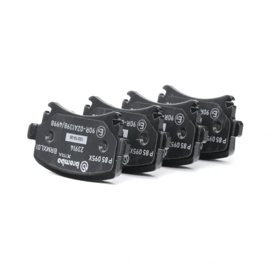 Abbildung von BREMBO P 85 095X Bremsbelagsatz für Verschleißwarnanzeiger vorbereitet mit Bremssattelschrauben Zubehör VOLKSWAGEN: Golf 6, 5
