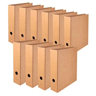 Abbildung von Original Falken 10er Pack Vegan Ordner Pure Nature. Made in Germany. 8 cm breit DIN A4 Braun Aktenordner Briefordner Büroordner Pappordner Schlitzordner