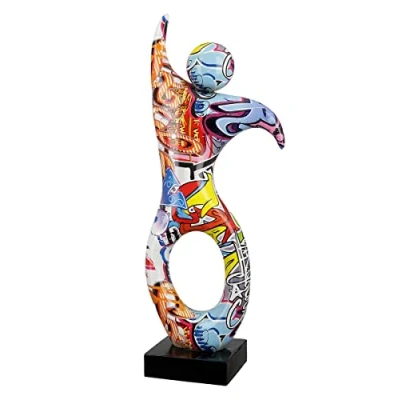 Abbildung von Casablanca Deko Figur Skulptur Tänzer XL Moderne Kunst Dekoration aus Kunstharz Street Art Design Mehrfarbig Höhe 36,5 cm