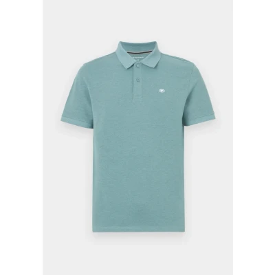 Abbildung von TOM Tailor WITH Contrast Poloshirt, Herren, Größe: Large, Meadow teal dark melange