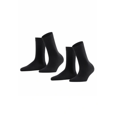 Abbildung von FALKE Damen Socken Softmerino 2 Pack W SO Wolle Baumwolle einfarbig Paar, Schwarz (Black 3009), 37 38