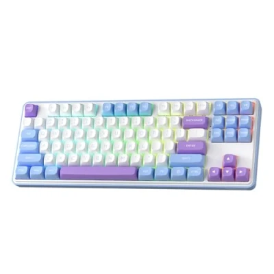 Abbildung von Redragon K707 PRO 80% kabellose Gasket RGB Gaming Tastatur, 3 Modus 87 Tasten TKL mechanische runde PBT Tastenkappen &amp; 5 lagige Geräuschdämpfung, benutzerdefinierter linearer Schalter
