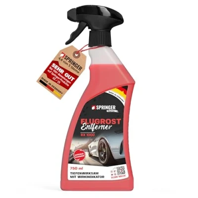 Abbildung von SPRINGER RX1000 Flugrostentferner 750ml Made in Germany Schonender &amp; tiefenwirksamer Rost Reiniger Rostentferner für Flugrost, Korrosionsspuren, Industriestaub, etc.