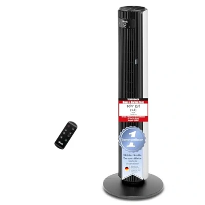 Abbildung von Levoit Turmventilator für Schlafzimmer, 7,5m/s starker 23W energiesparender Ventilator, 25dB sehr leiser Säulenventilator mit Fernbedienung, 12 Geschwindigkeiten 4 Modi, Weiß