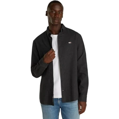 Abbildung von Tommy Jeans Shirt Hemd, Herren, Größe: Medium, Black