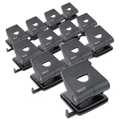 Abbildung von Rapesco PF827PB2T Business Pack: 827 P 2 Fach Locher, 30 Blatt Kapazität, Schwarz, 12 Pack