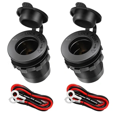 Abbildung von Thlevel 2x Auto Zigarettenanzünder Steckdose, Wasserdicht Marine Grade Adapter mit 0.6m Anschlusskabel, KFZ Zigaretten Anzünder Buchse Stecker für 12V/24V DC Boot Motorrad