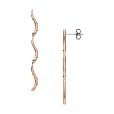 Abbildung von Skagen Damen Hängeohrringe Essential Waves lang Edelstahl roségoldfarben, SKJ1785791