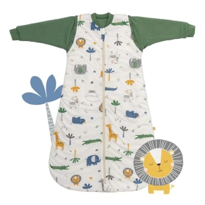 Abbildung von schlummersack Schlafsack Baby ganzjährig 110 cm Dschungel Babyschlafsack mit Ärmel abnehmbar 2.5 Tog Ganzjahres Baumwolle