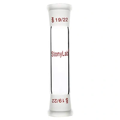 Abbildung von stonylab Glasgerader Verbindungsadapter, Borosilikatglas 70 mm Zwischen Zwei 19/22 Geschliffenen äußeren Standard Konusverbindungen für die Laborlaborversorgung