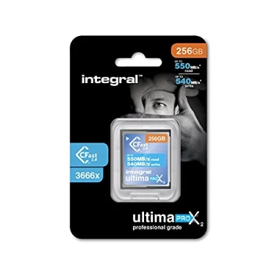 Abbildung von Integral 256GB CFast Karte 2.0 High Performance mit Einer Lesegeschwindigkeit von bis zu 550MB/s und Schreibgeschwindigkeit 540MB/s