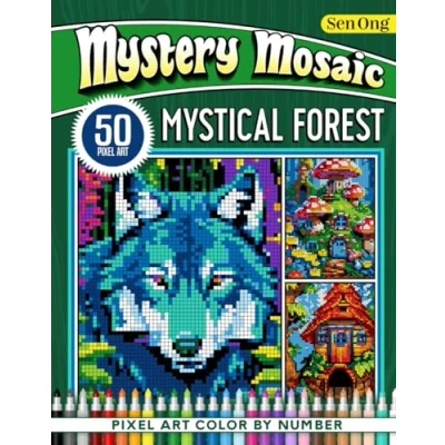 Abbildung von Mystical Forest Mystery Mosaics Color by Number: 50 Pixel Art Adventures for Relaxation and Creativity