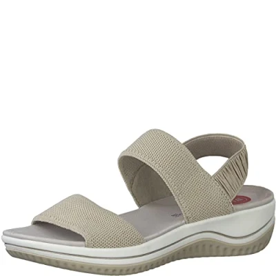 Abbildung von Jana Damen Sandalen flach Elastisch Vegan, Beige 1 (Beige), 39 EU