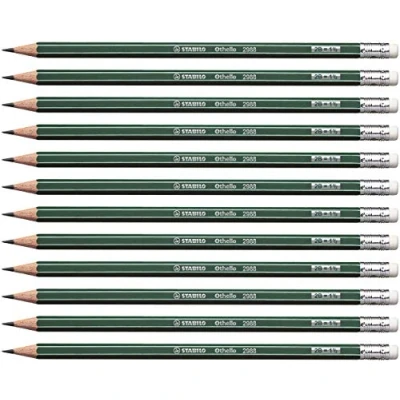 Abbildung von Bleistift mit Radierer STABILO Othello 12er Pack Härtegrad 2B