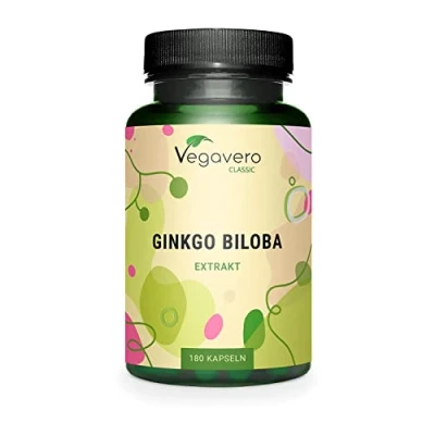 Abbildung von GINKGO BILOBA Kapseln Vegavero® 6000 mg (50:1 Extrakt) 24% Flavonoglykoside und 6% Terpenlactone 180 Vegan &amp; Ohne Zusätze