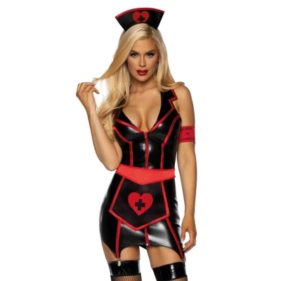 Abbildung von Leg Avenue Naughty Nurse Kostum black, red XL