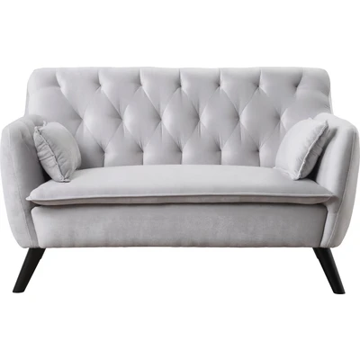 Abbildung von Atlantic Home Collection Sofa Janna, 2 Sitzer, Samt, Silber grau, 137x76x79 cm (BxTxH)