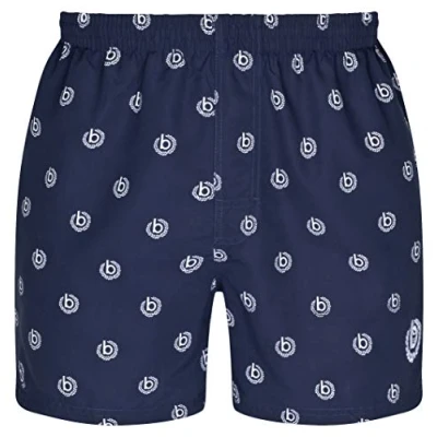 Abbildung von bugatti® Herren Badeshort in Marineblau, türkis oder schwarz (L, Navy (bugatti Logo))