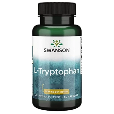 Abbildung von Swanson L Tryptophan, 500mg, 60 Kapseln, Aminosäure, hochdosiert, Laborgeprüft, Sojafrei, Glutenfrei, Ohne Gentechnik