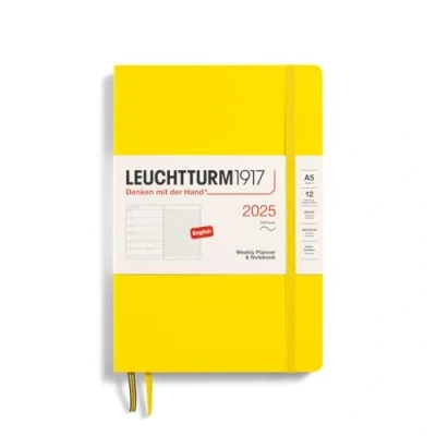 Abbildung von LEUCHTTURM1917 370752 Wochenkalender &amp; Notizbuch 2025, Medium A5 Softcover 12 Monats Planer, liniert Zitrone, Englisch