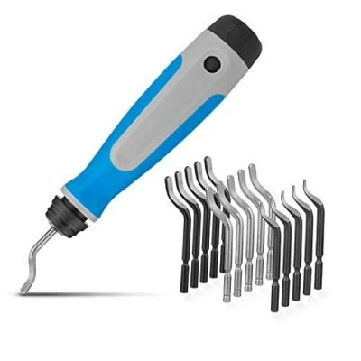 Abbildung von STARVAST Entgrater Werkzeug Universal, Handentgrater mit 15 Stück Ersatzklingen, 360 Rotierender Klinge Schneidwerkzeug für 3D Drucker, Kunststoff, Aluminium und Edelstahl (1 + Klingen)