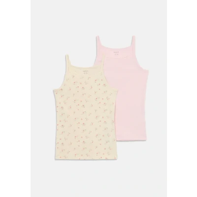Abbildung von Name it Nkfstrap Flower 2 PACK Unterhemd/shirt für Kinder, Größe: 146/152, Turtledove/pale lilac