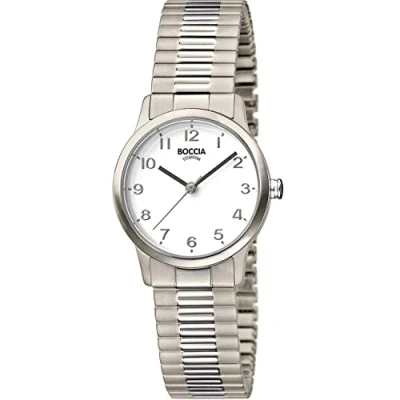 Abbildung von Boccia Damen Analog Quarz Uhr mit Titan Armband 3318 01