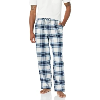 Abbildung von Amazon Essentials Herren Pyjamahose aus Flanell (erhältlich in Big &amp; Tall), Grau Weiß Karomuster, S