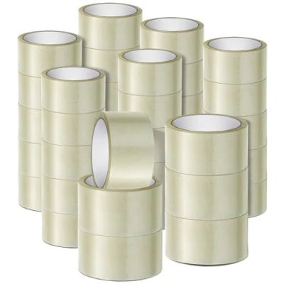 Abbildung von K MART 36er Verpackungsklebebandrolle 48 mm x 66 m, geräuscharm, stark klebend, transparentes Paketklebeband für Kartonverpackungen, Umzug Ideal Klebebandspender (transparent, 36er)