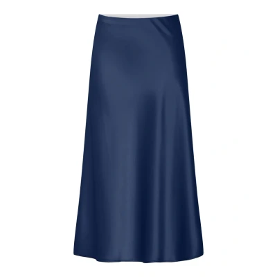 Abbildung von YAS Yaspella MIDI Skirt Alinienrock, Damen, Größe: XXL, Navy peony