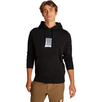 Abbildung von Calvin Klein Jeans Brush Stroke Graphic Hoodie Sweatshirt, Herren, Größe: Medium, Black