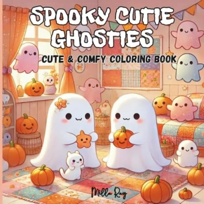 Abbildung von Spooky Cutie Ghosties: Coloring Book for Adults and Teens with Cute Creepy Ghosts Creatures in Cozy Hygge Moments Fun Adventures Relaxation
