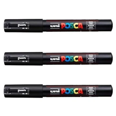 Abbildung von Uni Ball Posca Marker Stift, Farbe: Weiß, PC 1M, 3 Stück