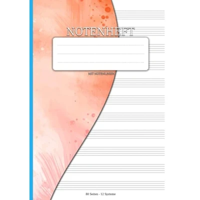 Abbildung von Notenheft Mit Notenlinien: Din A4 Lineatur 14 12 Systeme Für Musiker, Schüler, Komponisten Notenlinienheft Ist Ideal Zum Lernen Und Aufschreiben ... Keyboardern, Organisten Musikern
