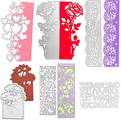 Abbildung von Dancepandas Stanzschablone Grußkarte 6PCS Scrapbooking Stanzmaschine Für Scrapbooking, Fotopapier, Karten, Handwerk Prägen DIY Herstellung Geburtstag Geschenk