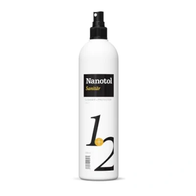 Abbildung von Nanotol Sanitär 1+2, Hybrid Profi Badreiniger mit Easy to clean Effekt für Keramik, Glas oder Kunststoff 500 ml