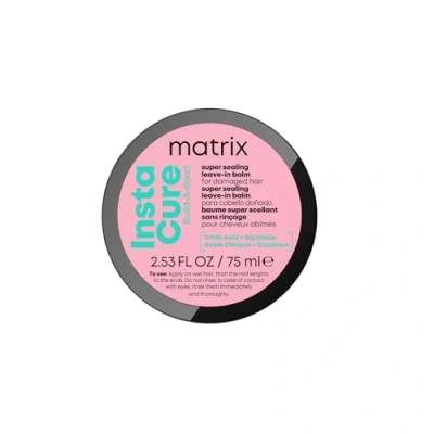 Abbildung von Matrix Leave In Balsam Für geschädigtes und chemisch behandeltes Haar, Mit Zitronensäure Squalan, starkes geschmeidiges Hitzeschutz &amp; Anti Frizz, Insta Cure Build A Bond, 1 x 75 ml