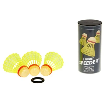 Abbildung von Speedminton Sport 3er Speeder Night Tube Bälle, Gelb/Rot, Einheitsgröße EU