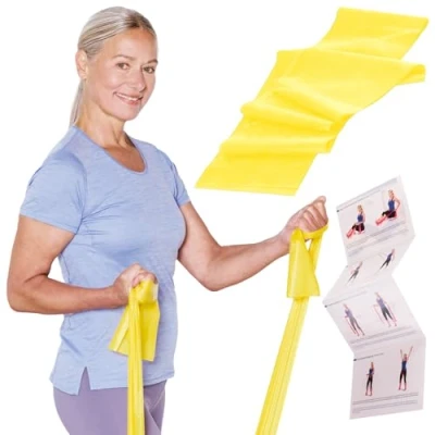 Abbildung von TheraBand Original Fitnessband 1,5m Resistance Band für Ganzkörpertraining, Kraft &amp; Flexibilität Ideal Physiotherapie, Fitness Sport Gelb