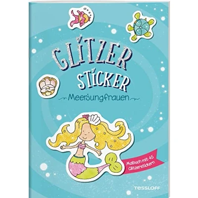 Abbildung von Glitzer Sticker Malbuch. Meerjungfrauen / Mal und Glitzerspaß Mit 45 tollen Stickern Für Kinder ab 5 Jahren: glitzernden (Malbücher blöcke)