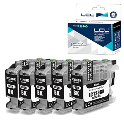Abbildung von LCL Kompatibel Tintenpatrone LC121 LC123 LC121BK LC123BK (5 Schwarz) Ersatz für Brother MFC J4410DW J4510DW J4610DW J4710DW J470DW J6920DW J870DW J245 J650DW J6720DW J6520DW DCP J4110DW J132W J152W