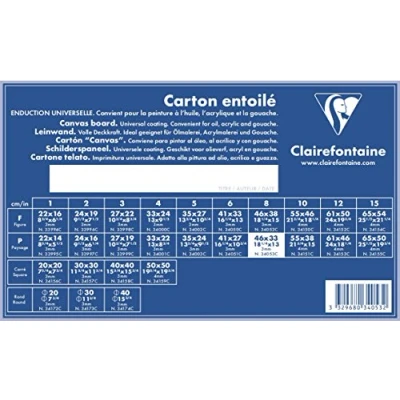Abbildung von Clairefontaine 34053C Leinwand (3 mm, Querformat, 46 x 33 cm, ideal für Nasstechniken, praktisch und einfach zu verwenden) weiß