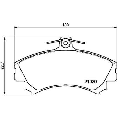 Abbildung von HELLA 8DB 355 006 701 Bremsbelagsatz mit akustischer Verschleißwarnung Bremssattelschrauben MITSUBISHI: Colt 6, VI CZC Convertible
