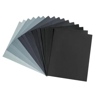 Abbildung von Schleifpapier Set, Schmirgelpapier Fein 5000 4000 3000 2000 1500 1200 1000 800 Nass und Trocken Sandpaper für Auto, Holzmöbel, Metall, Stein, Lack, Glas, 23 x 28 cm (16 Stück）