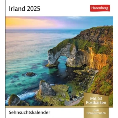 Abbildung von Irland Sehnsuchtskalender 2025 Wochenkalender mit 53 Postkarten: Fernweh in einem Foto Kalender zum Aufstellen. Die schönsten Landschaften Irlands ... Aufhängen (Sehnsuchtskalender Harenberg)