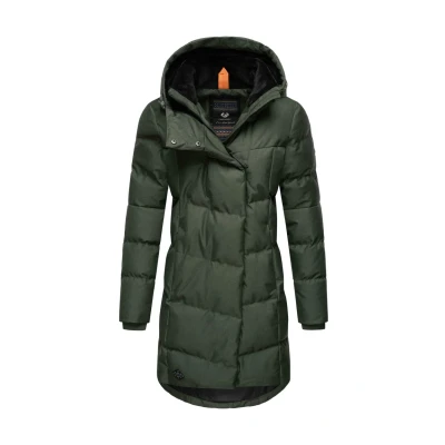 Abbildung von Ragwear Damen Wintermantel Warmer Steppmantel lang mit Kapuze Pavla Intl Dark Olive24 Gr. M