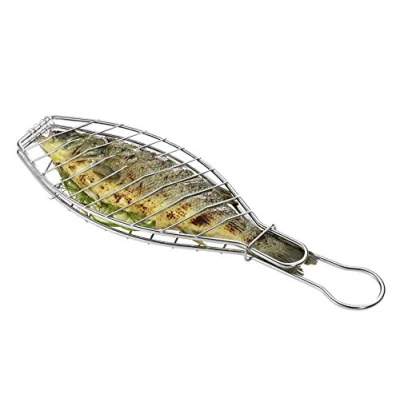 Abbildung von Küchenprofi BBQ Fischgrillzange EASY, Metall Verchromt, Fischbräter, 43 cm, Fischhalter für Grillkorb Fischzange das Grillen von Fisch, Silber